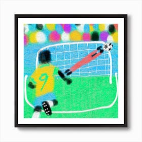 Soccer Player Kicking The Ball Art Print