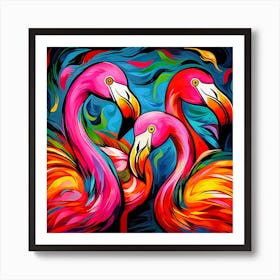 Flamingos 8 Art Print