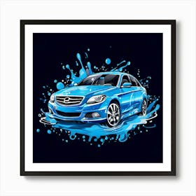 Logo Vector Car Wash Clean Soap Bubbles Water Splash Detailing Automotive Foam Service (3) Art Print