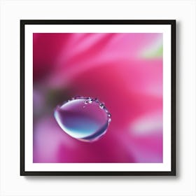 A Close Up Of A Delicate Glas On A Vibrant Flower Petal, Showcasing Its Reflective Surface And Intri (3) Art Print