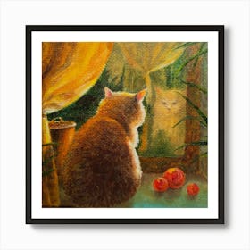 Cat In The Window 2 Art Print