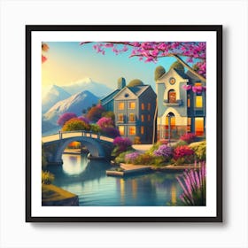 House By The Lake 1 Art Print