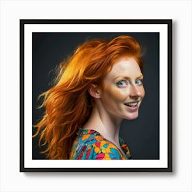 Portrait Of A Woman With Red Hair 2 Art Print