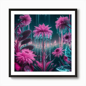 Flowers In The Rain Art Print