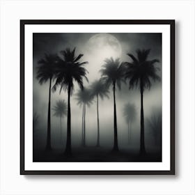  A Surreal Forest Black Palm Trees Art Prints Art Print