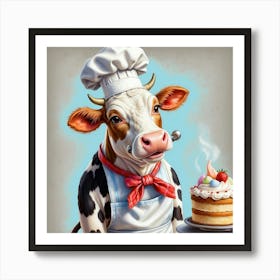 Chef Cow 12 Art Print