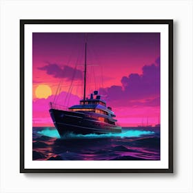 Sunset Over The Ocean 270 Art Print