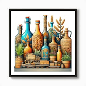 Industries Bottles Art Print