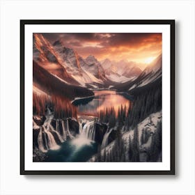 Sunset In The Mountains 1 Art Print