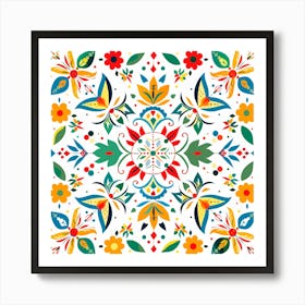 Mexican Floral Pattern Art Print