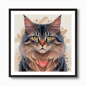 Purr Fect Cat Love Print Art And Wall Art Art Print