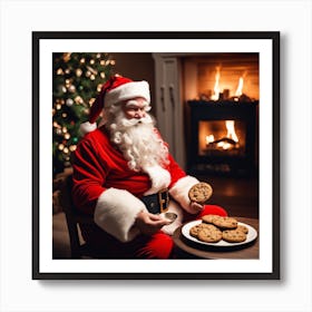 Santa Claus With Cookies 4 Art Print