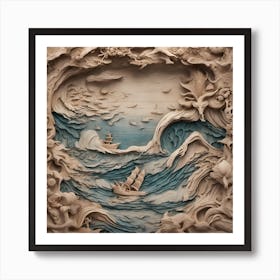 Ship In The Sea Art Print