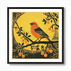 Retro Bird Lithograph American Goldfinch 3 Art Print