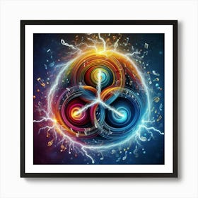 Music Notes In The Circle Art Print