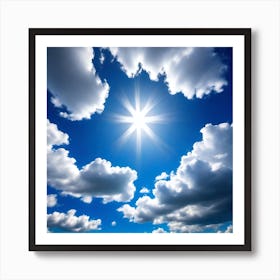 Sun Shining Through Clouds 1 Art Print