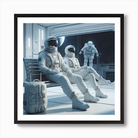 Astronauts In Space Art Print