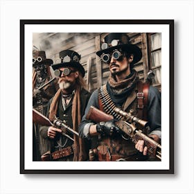 Steam Punk Cowboys 2/4  (time travel old west future west world western outlaw sci-fi fantasy) Art Print