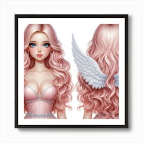 Pink Angel Wig Art Print