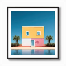 Pink Yellow And White Beach House Summer Photography Art Print