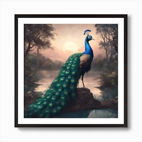 Peacock Painting Art Print