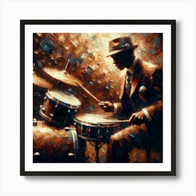 Jazz Drummer Art Print