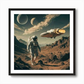 Astronaut In Space Art Print