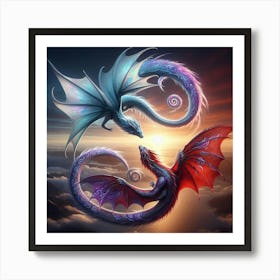 Dragons In The Sky Art Print