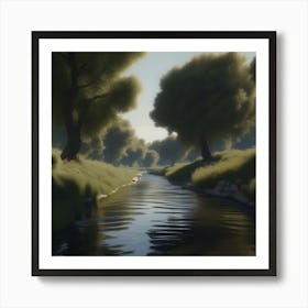 Stream In The Woods 22 Art Print