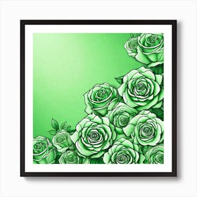 Green Roses 14 Art Print