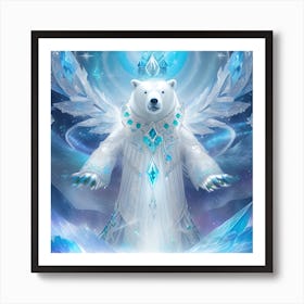 Polar Bear With Angel Wings Art Print