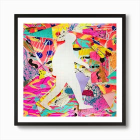 Colorful College Peson Walking Art Print