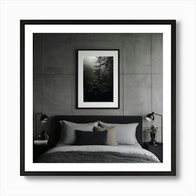 Black And White Bedroom 2 Art Print