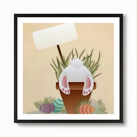 Easter Bunny Rabbit Eggs Art Print
