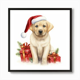 Christmas Labrador Retriever 1 Art Print