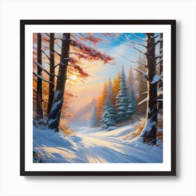 Winter Landscape Painting 2 Art Print