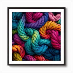 Colorful Yarn Background 18 Art Print