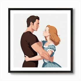 Couple Hugging Art Print