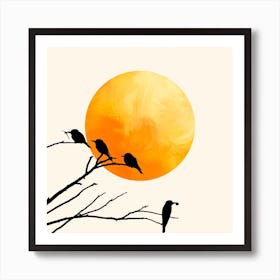 Sun And Bird Design 1 Art Print