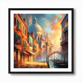 Venice Gondolas 1 Art Print