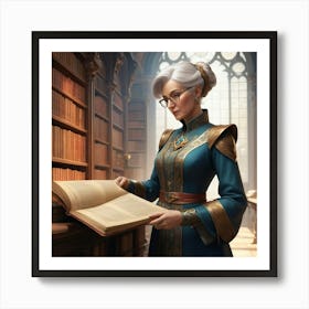 The Elderly Lady Librarian 061 Art Print