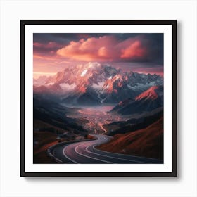 Sunrise from the mountain 2 Art Print