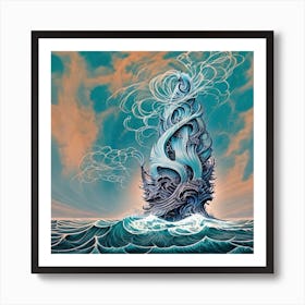 Ship In The Sea 2 Art Print