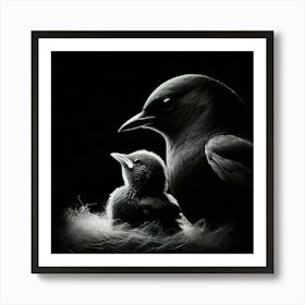 Black And White Bird Art Print