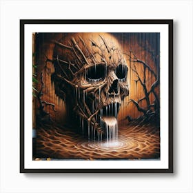 Skull With Water Art Print