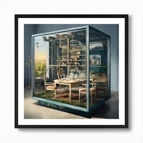 Dining Room In A Glass Box Art Print
