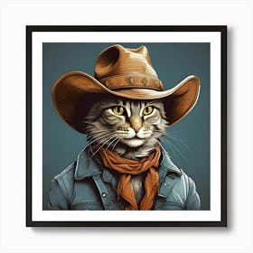 Cowboy Cat 2 Art Print