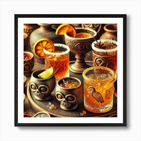 Sovereign Flame Tequila And Mezcal Cocktails Art Print