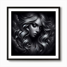 Beautiful Girl In The Clouds Art Print