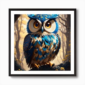 Owl In The Forest Art Print